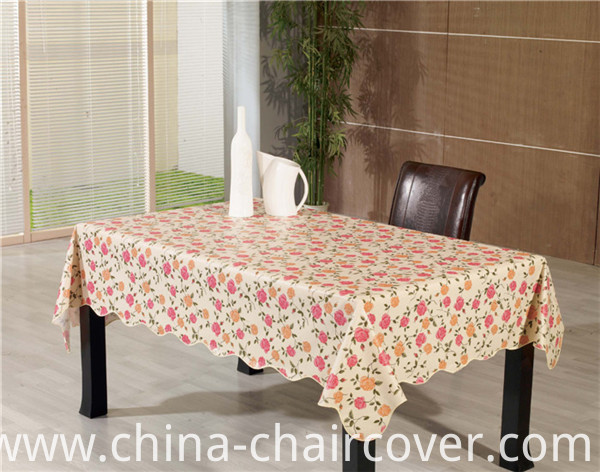 PVC Printed Pattern Style Tablecloth with Backing (TJD110)